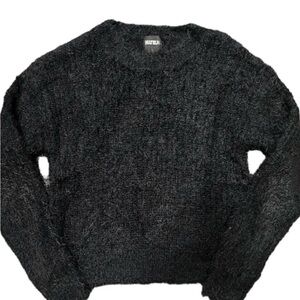 KATIEJ NYC Black Fuzzy Knit Sweater – Junior Size L